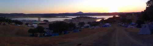 Boom Festival 2006 panorama at sunrise